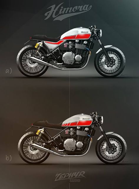 Kawasaki Zephyr 1100 Cafe Racer design by Himora #motorcyclesdesign #diseñodemotos |