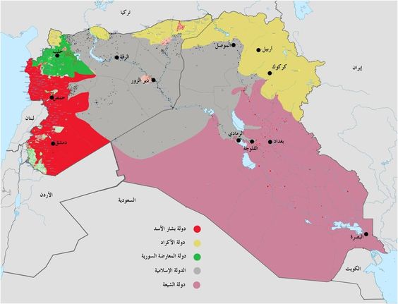خريطة سوريا و العراق لو تم تقسيمهما