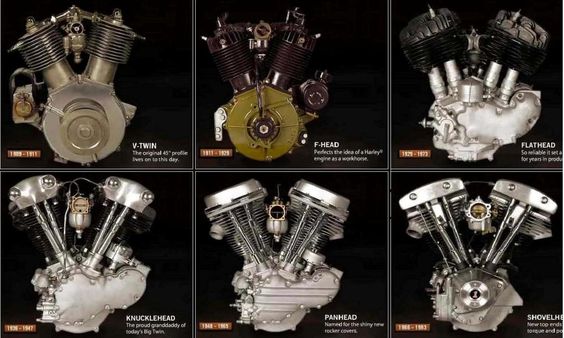 knucklehead vs panhead vs shovelhead . . . The evolution of the Harley engine. Not shown? The evolution engine when it went back into the 