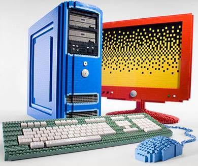 Lego computer | Working computer, screen and keyboard. They have all been boxed in my Lego bricks but it is still functional