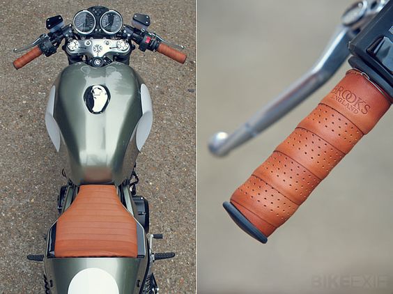 Love the Brooks leather handlebar wraps as motorcycle grips.