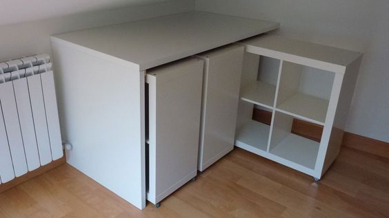 Make a Compact Rolling Library with Two Pieces of IKEA Furniture
