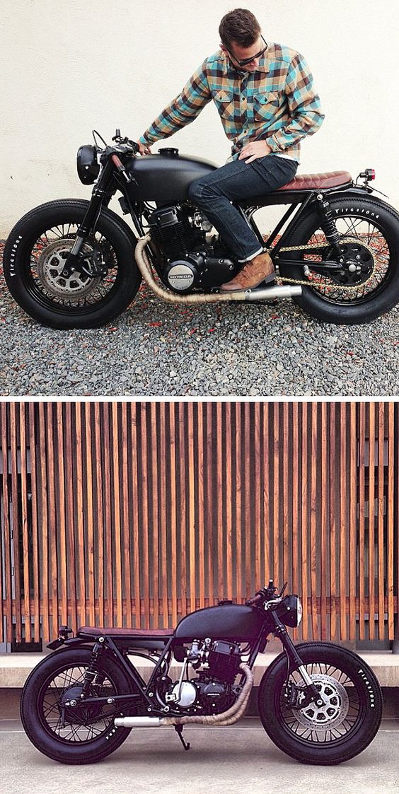 Matte Black Honda CB750 / Café Racer Custom build from Seaweed & Gravel and Ugly Motorbikes.