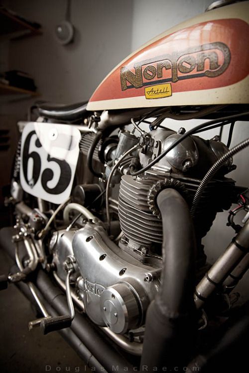 Mechanical poetry: a vintage Norton motorcycle.