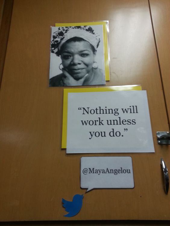 Middle School Classroom Locker Decoration: Inspirational People with Quote Maya Angelou (Technology Twitter Theme)
