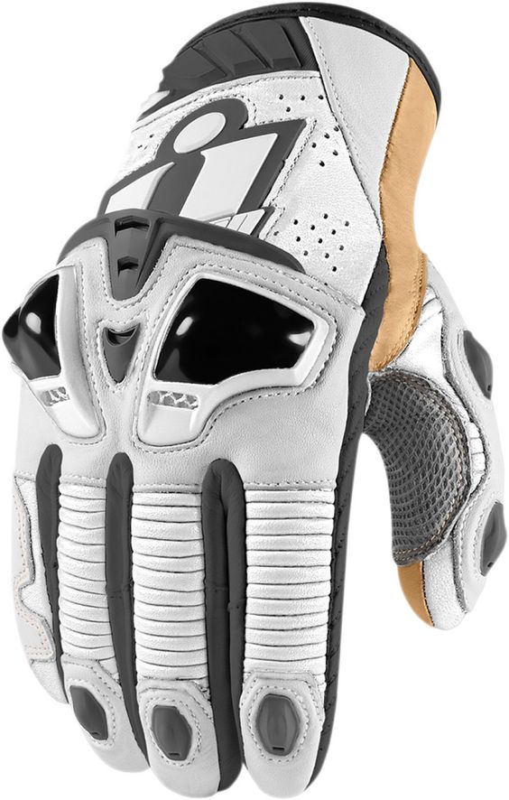 Ministry of Bikes - Icon Hypersport Short Motorcycle Gloves - White, £ ()