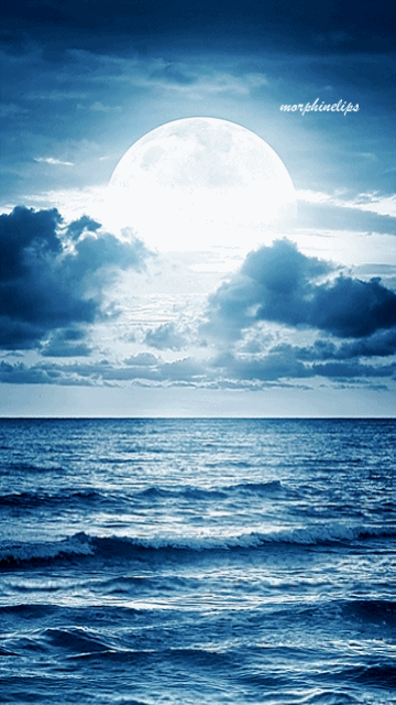 Moon over the ocean [gif animated]