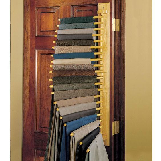 More brilliance! And not just for men - I'd love one, too! All your pants, jeans, dress slacks are neatly stored, compactly, and easily viewed when you want to. YES. The Closet Organizing 20 Trouser Rack - Hammacher Schlemmer