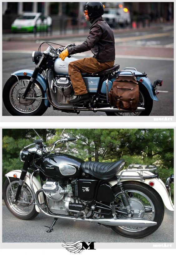 Moto Guzzi Ambassador 750 on Road Test (Above) and Parked (Below)