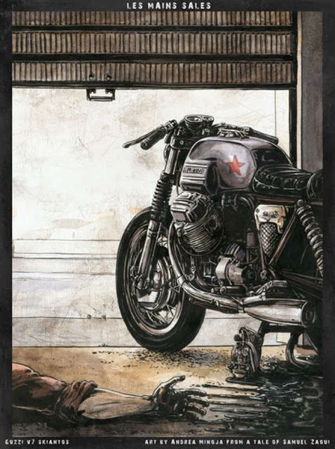 Moto Guzzi Cafe Racer - Andrea Minoja#motorcycles #caferacer #motos #illustration #design #motorcycles #motos | 