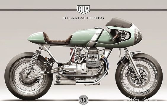 Moto Guzzi Cafe Racer design RUA MACHINES - Capelos Garage #motorcyclesdesign #diseñodemotos |
