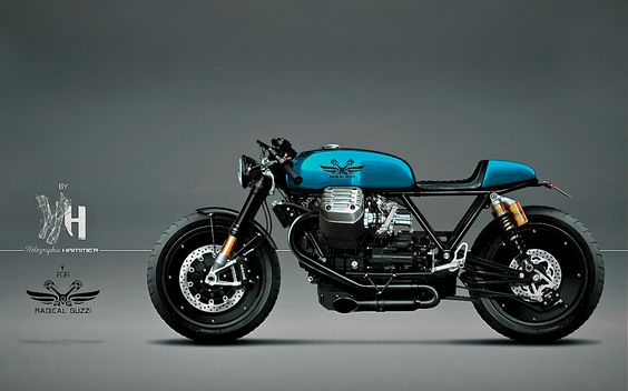 Moto Guzzi Cafe Racer - Holographic Hammer - Radical Guzzi #motorcyclesdesign #diseñodemotos |