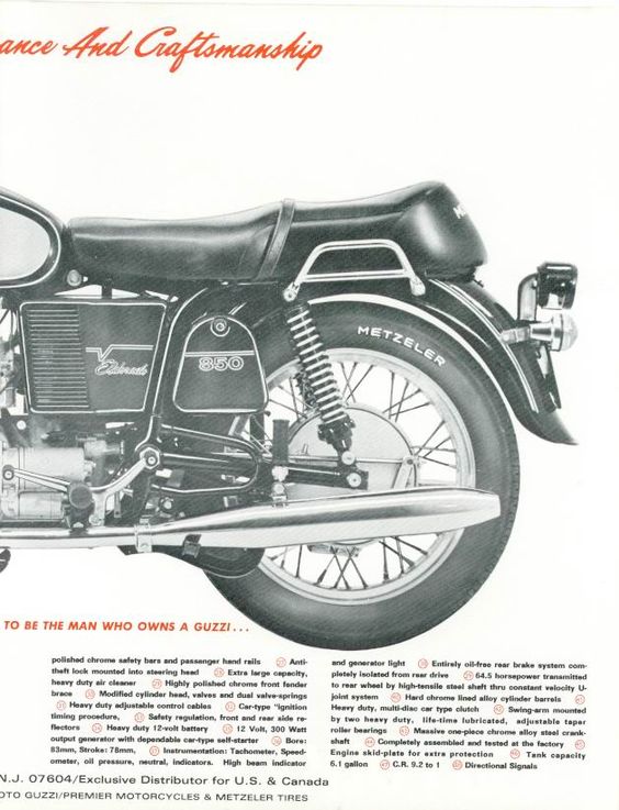 Moto Guzzi Eldorado Factory Brochure, Page 3 of 4.