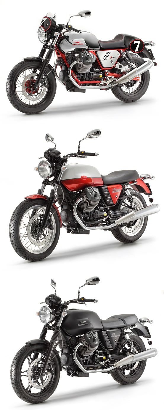 Moto Guzzi reveals the all-new V7 range: the Racer, Special and Stone. From $8,390. What's your favorite? 