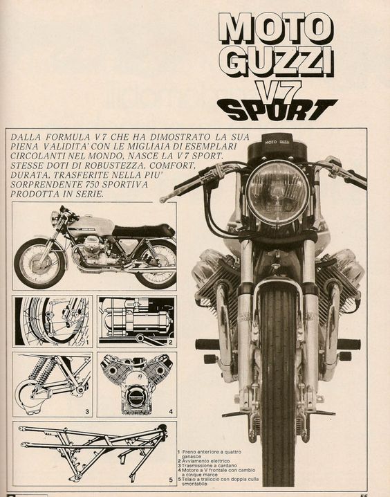 Moto Guzzi V7 Sport - such a beautiful bike, then and now. Always loved that double-sided drum front brake.