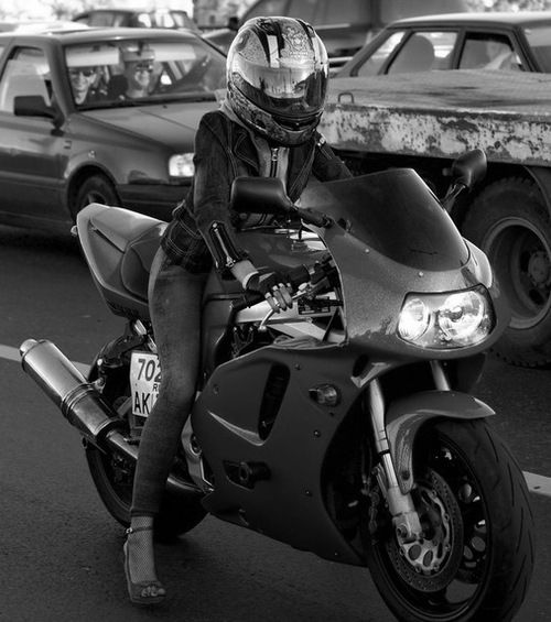 ... motorcycle  she's riding in heels! - see more cool motorcycle goodness at