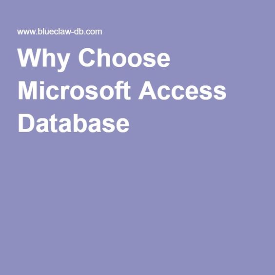 MS Access Database, Why Choose It? Is Microsoft Access the best small business database?  What is Microsoft Access?  These are the questions you may be asking yourself.   Microsoft Access is a Relational Database Management System (RDBMS), like Oracle & SQL/Server among others.   This RDBMS combines the database engine known as JET, Forms Design, Report Design, Graphics, and Visual Basic for custom program execution.