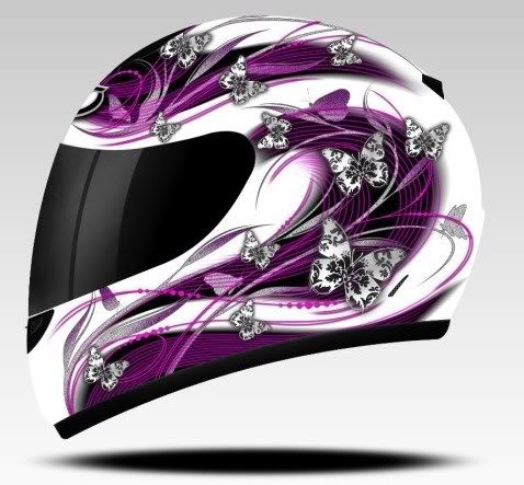 MT Thunder Butterfly Womens Ladies Motorcycle motorbike Helmet ...