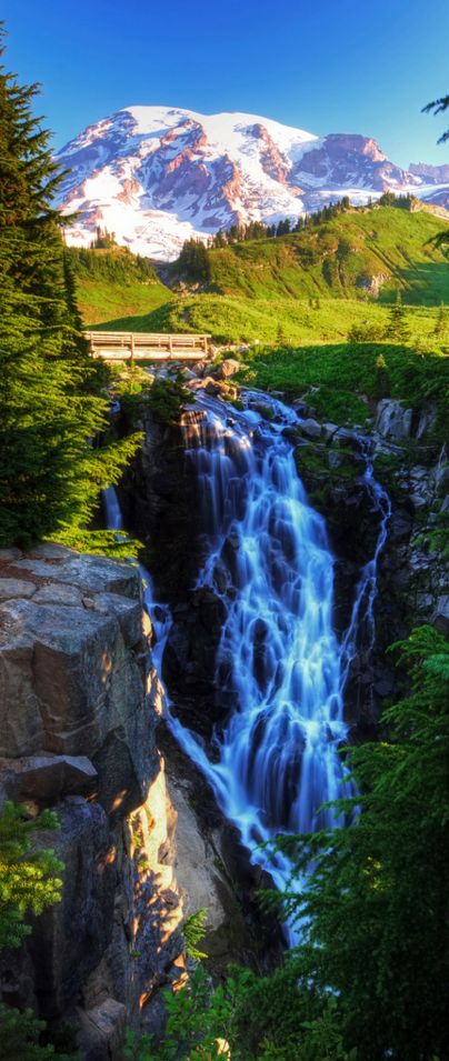 Myrtle Falls, Mt. Rainier National Park, USA (Photo by vtgohokies)