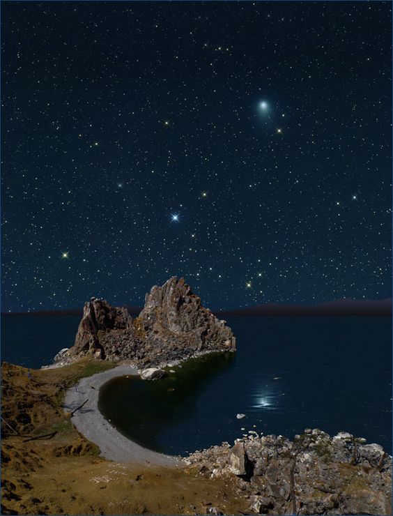 Night sky of Olkhon Island, Lake Baikal, Russia, I really wish you could still see the stars in the city.