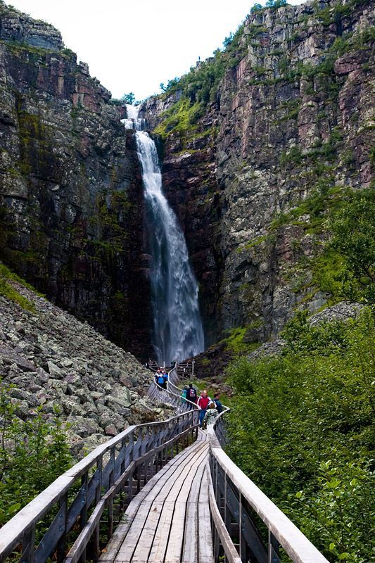 Njupeskär, Sweden's highest waterfall, is located in Fulufjället National Park, Dalarna.