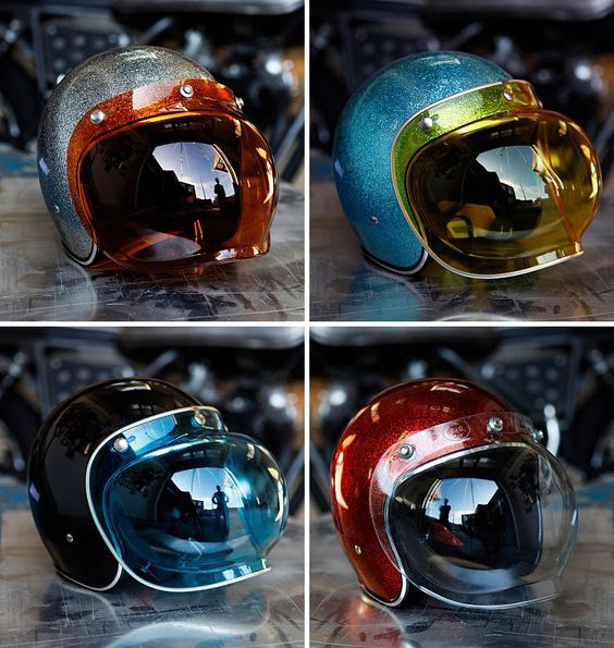 NOS Retro Gran-Prix Bubble Shields | for Biltwell & Joe King Helmets