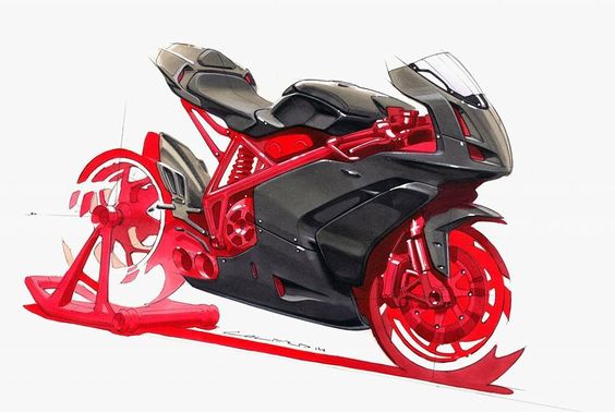 Nothing beats a classic marker rendering - Ducati 999 done in 90 minutes by Anthony Colard
