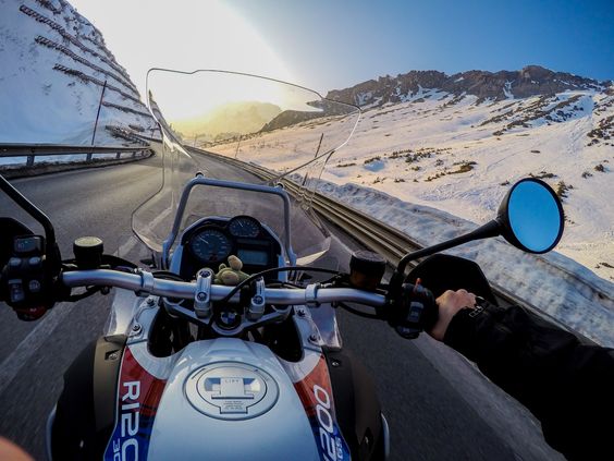 Photo of the Day! Skier Helli Fischer chose a BMW R1200 GS and this view for his first ride on a motorcycle! Show us your GoPro Firsts at  #Motorcycle #Motorbike #Travel