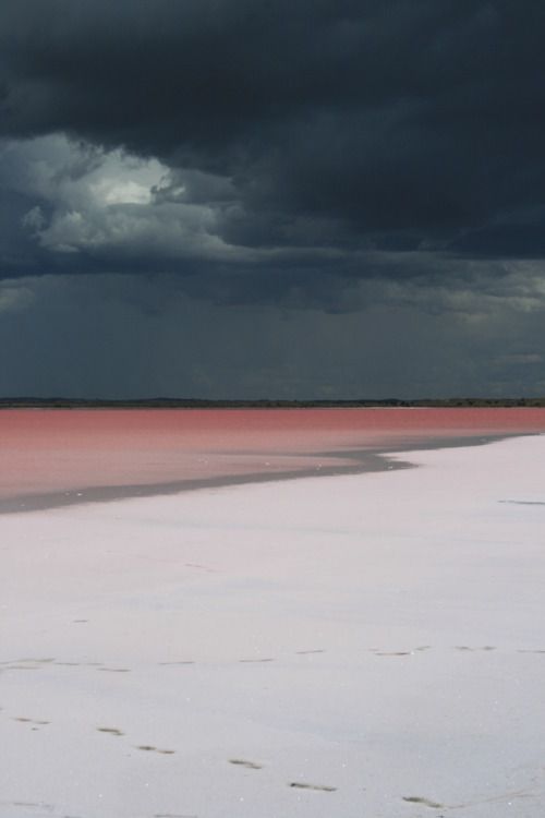 Pink water/white sand, Australia