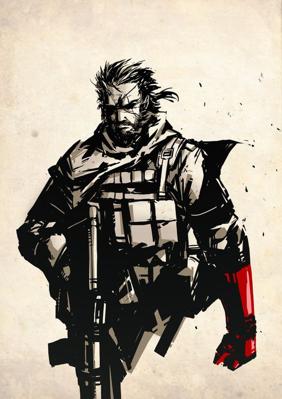 Punished Snake // artwork by Hary Istiyoso (2013) Big Boss as he will appear in the soon to be released “Metal Gear Solid V: The