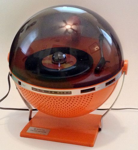 RARE Vtg Sanyo Orange rpt 1200 Phonosphere Space Age Retro Disco Radio LP Player | eBay