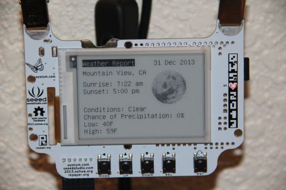 Raspberry Pi BADGEr ePaper Weather Station - Jeremy Blum has used his 2013 Open Hardware Summit BADGEr which all attendees were given to great effect and combined it with a Raspberry Pi mini PC to create a Raspberry Pi BADGEr ePaper Weather Station. | Geeky Gadgets