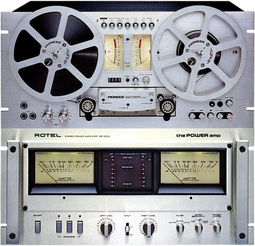 Reel to Reel & Rotel Power amp. Above: Pioneer RT-707 (Collectioned)