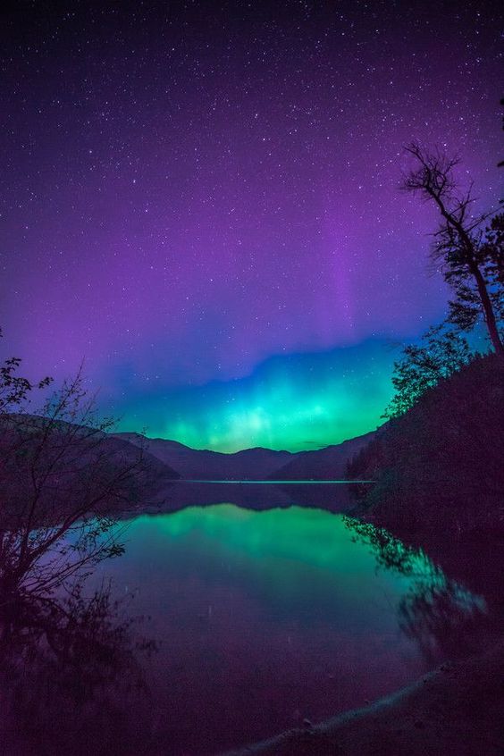 ~~REFLECTED AURORA ~ a touch of the northern lights reflecting on Christina Lake, British Columbia, Canada by Steve Hancock~~