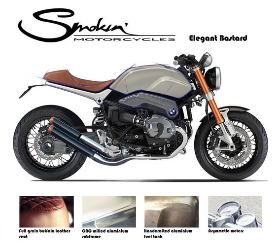 Smokin' Motorcycles Elegant Bastard! Vote for our design via  so we can build this killer NineT for BMW