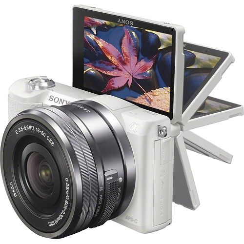 Sony - Alpha a5100 Mirrorless Camera with 16-50mm Retractable Lens White