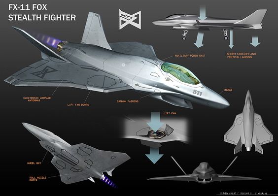 Student created military aircraft designs
