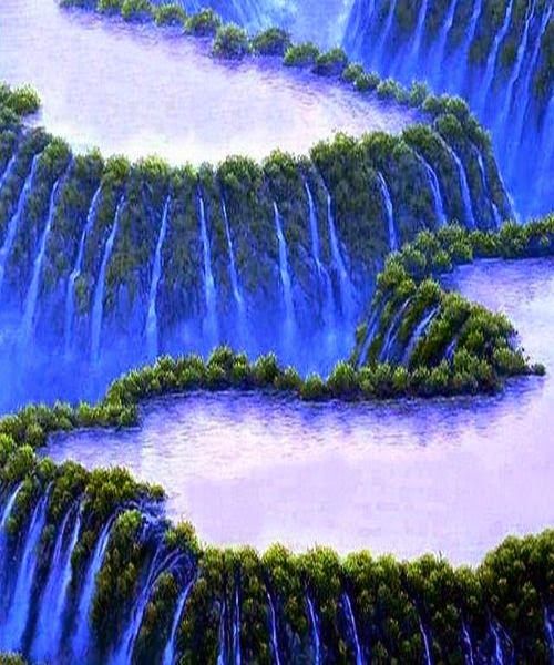 Stunning blue waterfall
