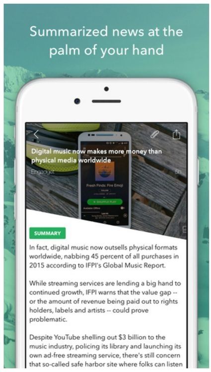 Summit surfaces a personalized feed of news stories based on publications you're interested in