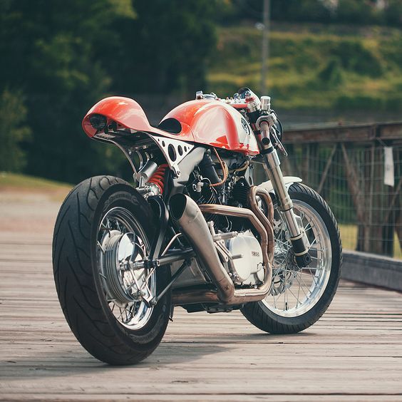 Tangerine dream machine: the Italian workshop Plan B Motorcycles has given this Yamaha XV 750 an extreme makeover. We love the classic Benelli tank and 1970s Porsche orange paint.