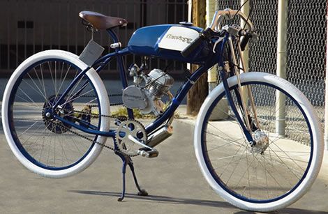 The 50cc homemade motorized bicycle spotlighted the other day looks pretty neat as a fun project but I found a company already producing something very similar. Derringer Cycles makes a Honda