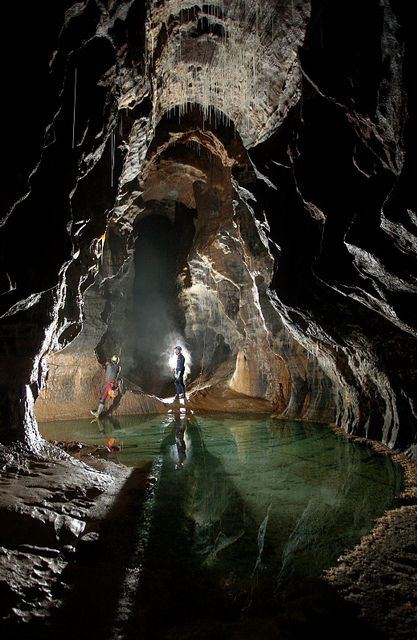 The Crystal Pool in Dan yr Ogof Caves, South Wales by Robbie Shone
