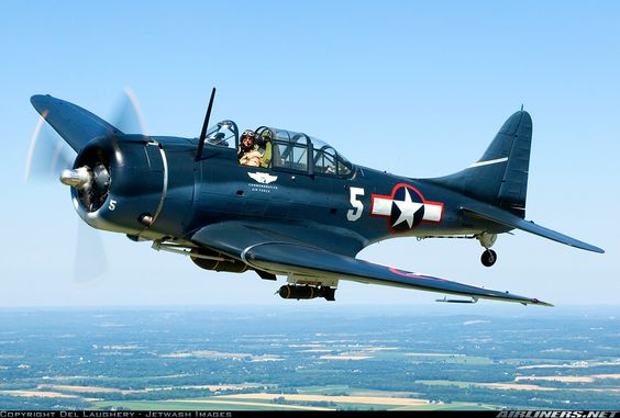 The Douglas SBD Dauntless was a World War II American naval scout plane and dive bomber that was manufactured by Douglas Aircraft from 1940 through 1944.