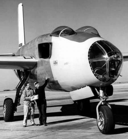 The Douglas XB-43 Jetmaster was an American 1940s jet-powered prototype bomber. The XB-43 was a development of the XB-42, replacing the piston engines of the XB-42 with two General Electric J35 engines of 4,000 lbf ( kN) thrust each. Despite being the first American jet bomber to fly, it suffered stability issues and the design did not enter production.