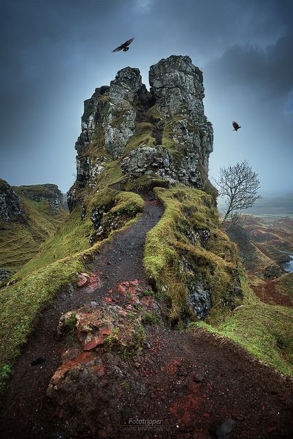 ~~The Fairy Glen - Isle of Skye | two crows fly over the misty Scottish Highlands, Scotland, UK | by Gavin Hardcastle - Fototripper~~