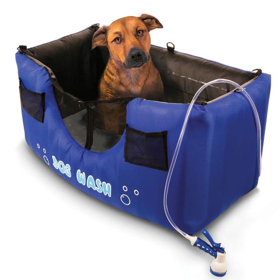 The Only Inflatable Dog Shower - Hammacher  i need this!!!