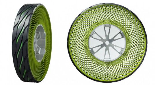 These airless tires are not only amazing and eco-friendly—they look kinda like kiwis.
