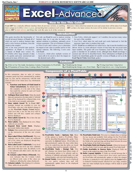 This 6-page guide is the perfect resource tool for those Excel users who have mastered the program’s basic concepts and want to continue further. The guide is color-coded to refer to all versions of Excel, as well as information specific to Excel 2007 and earlier versions. Each subject covered is en