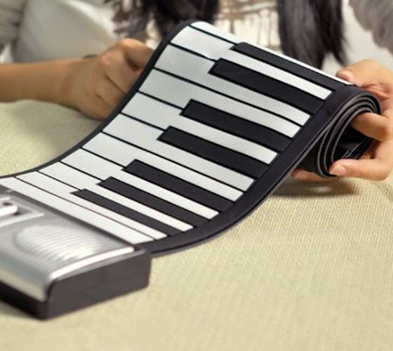 This amazing portable, lightweight electronic keyboard is small to fit in a pouch, yet produces quality sound and is loaded with features.
