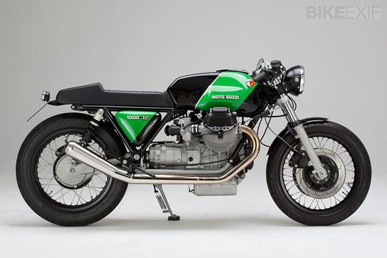This is Kaffeemaschine #9, based on a 1978 Moto Guzzi 1000 SP. Hamburg-based Axel Budde has stripped the bike back to the essentials and rebuilt  BikeExif
